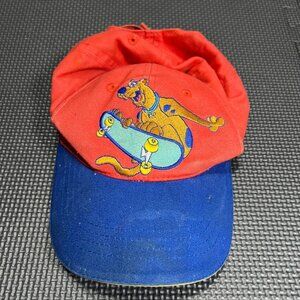 Scooby-Doo Kids Red & Blue Adjustable Hat With Skateboard Embroidered Design